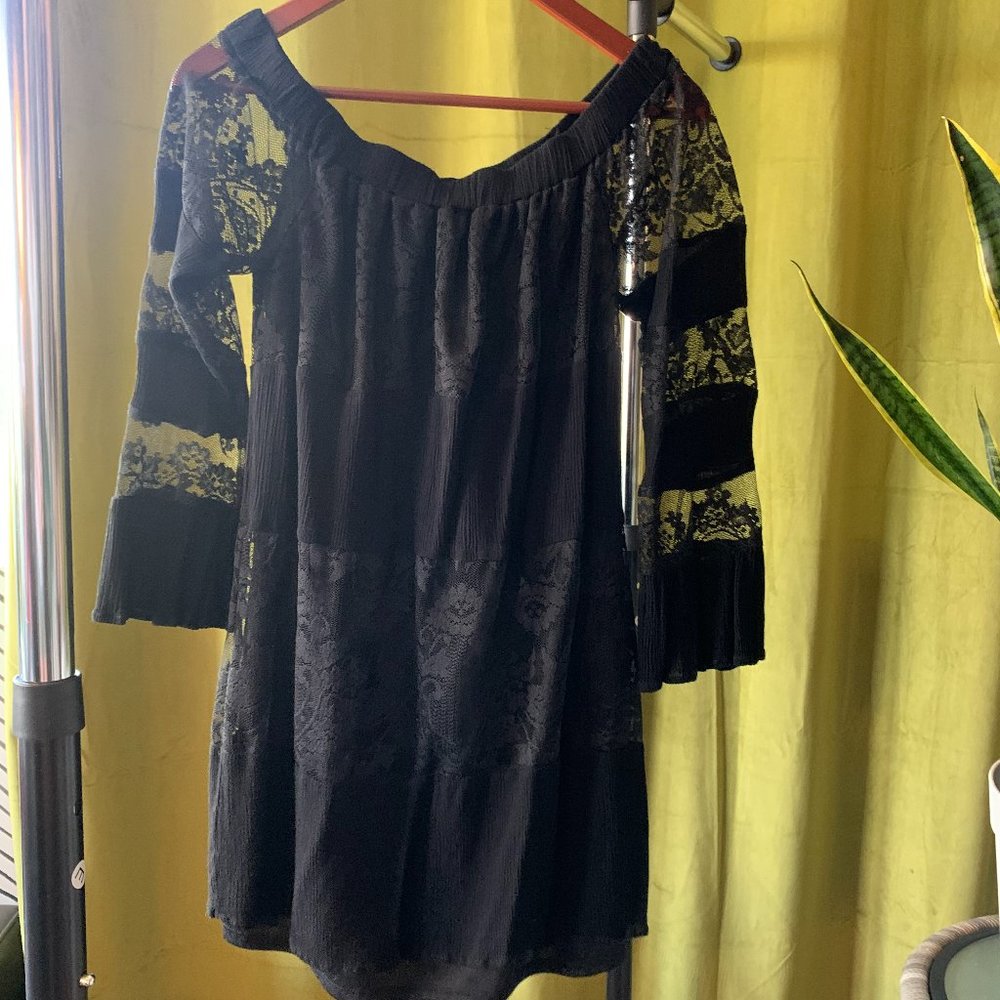 Black lace dress.